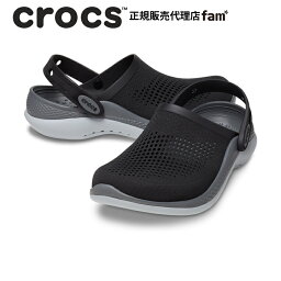 クロックス crocs【メンズ レディース サンダル】<strong>LiteRide</strong> 360 Clog/ライトライド 360 クロッグ/ブラック×スレートグレー｜☆