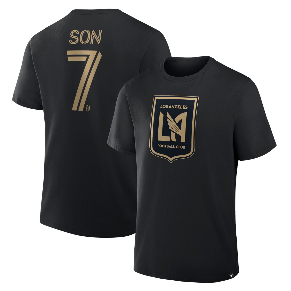 【公式グッズ】MLS LAFC <strong>ソン・フンミン</strong> ネーム&ナンバー Tシャツ Fanatics/ファナティクス メンズ ブラック (NUT F25 Men's Authentic Stack SS Tee)