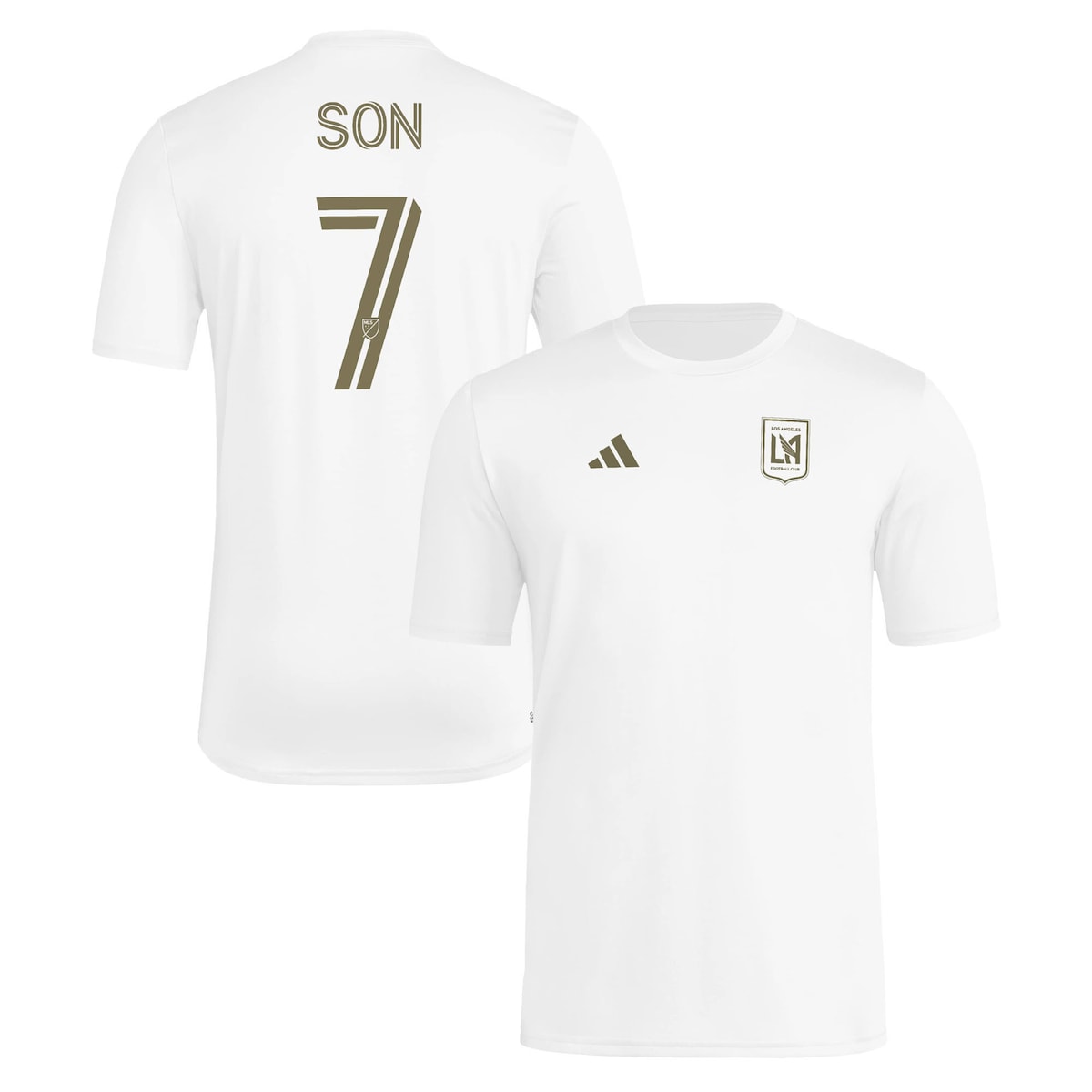 【公式グッズ】MLS LAFC <strong>ソン・フンミン</strong> Tシャツ Adidas/アディダス メンズ ホワイト (ADI F25 Men's Son NN Pre-Game Tee)