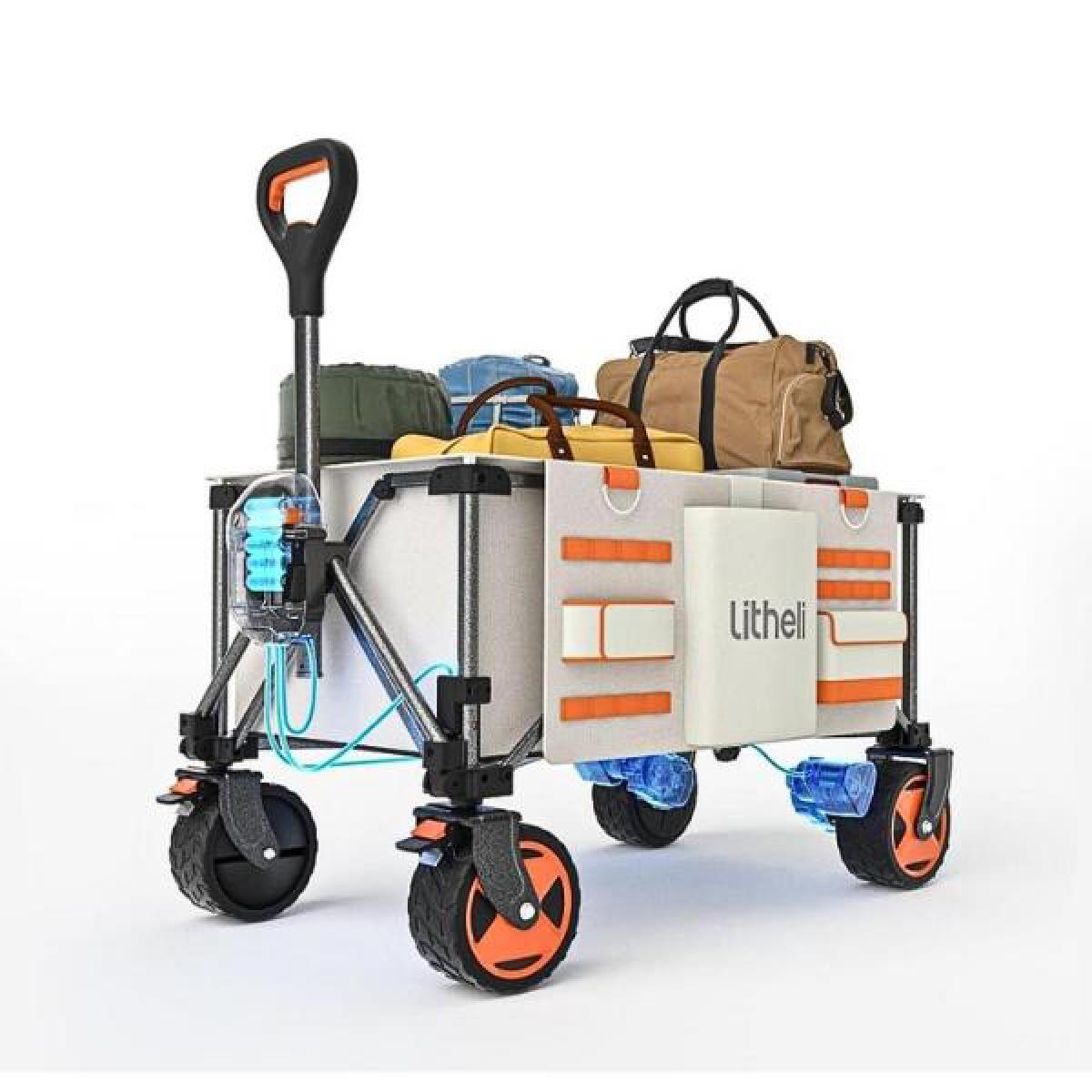 【在庫有・即納】Litheli W2PRO 電動キャリーワゴン 容量150L 耐荷重100kg アウトドア キャップ コンパクト収納