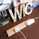 電源タップ おしゃれ インテリア デザイン 木目調 AC4個口 延長コード 雷サージガード PT402BEWD