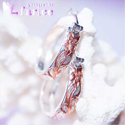 プルメリア(花)&スクロール(波)彫り カレイキニ