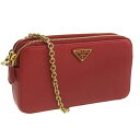 プラダ バッグ レディース ショルダーバッグ アウトレット サフィアーノ レッド 1DH010 SAFFIANO TRIANG FUOCO PRADA
