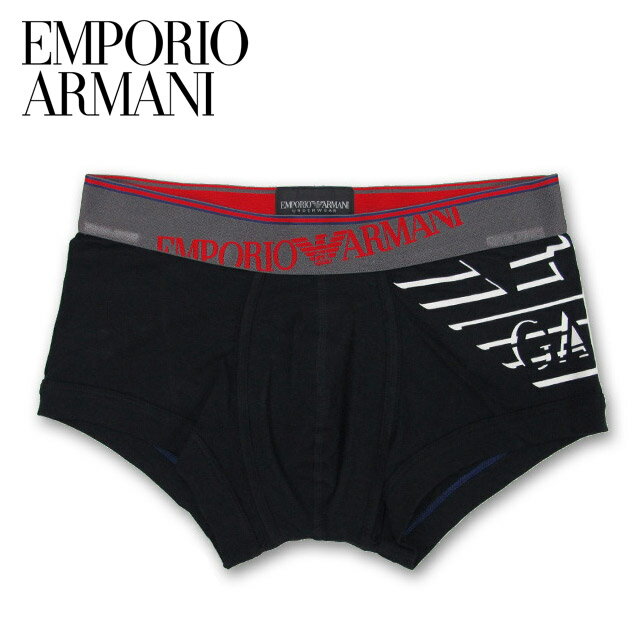 【27%OFF!!】[EMPORIO ARMANI]エンポリオ アルマーニ UNDERWEAR 2011年春夏新作 ボクサーパンツ"110866-1S512" ブラック×レッド