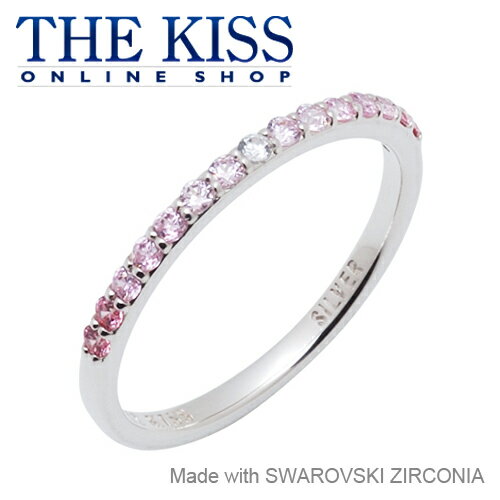 【送料無料】【THE KISS】【Swarovski Zirconia】 キュービック　ファンシーキュービック　ピンクキュービック　ピンクライトキュービック　レディース　ハーフエタニティリング シルバーリング☆到着後レビューを書いてノベルティをGET!!