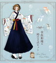 【予約数集まり次第生産】和装 和洋折衷 金魚 プリント 2点セット*Favoriteオリジナル*金魚柄プリントの和袖トップス&袴風スカートセット【2020年10月新作中旬】【生産未確定予約】