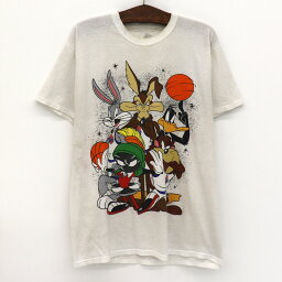 スペースジャム・ルーニーチューンズ SPACE JAM Looney Tunes キャラクター Tシャツ 半袖　サイズ：L ホワイト 【古着】 古着 【中古】 中古 mellow 【古着屋mellow楽天市場店】