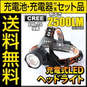 【電池・充電器セット】ヘッドライト led ヘッドライト 強...