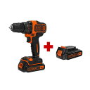 【送料無料】 BDCDD186K2-JP 18V コードレスドリルドライバー(バッテリー2個付き) (BLD10385743) 【 ブラックアンドデッカー 】【QBH12】