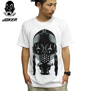 JOKERBRAND ジョーカーブランド USA 直輸入 半袖Tシャツ GAS MASK TEE ホワイト 西海岸 タトゥー アート ゲトー HIPHOP ギャング アウトロー サグ THUG ミスターカートゥーン エンジェル ピエロ じょーかー リアル ゴールデンウィーク 連休 メンズ ファッション