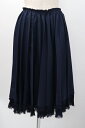 コムコムCOMME des GARCONSコムデギャルソン 裾フリル ポリプリーツスカート【LSKA60696】【ネイビー】【SS】【中古】【2点以上同時購入で送料無料】【DM200801】