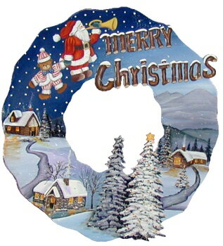トールペイント図案付白木素材 クリスマスリース　もみの木...:finehome:10000567