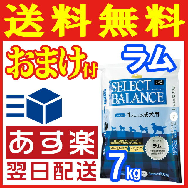 【楽天市場】【あす楽】おまけ付き♪【送料無料♪ポイント10倍】 セレクトバランス アダルト ラム (成犬用） 小粒 7kg：ファインペット