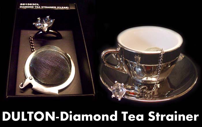 DULTON(ダルトン)-DIAMOND RING TEA STRAINER(ダイアモンドタイプのラインストーンが付いた茶こしです♪)