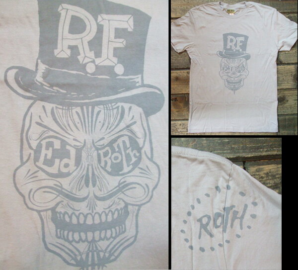 Ed "Big Daddy"Roth -Stripe Skull Tシャツ（薄手）　　RAT FINK