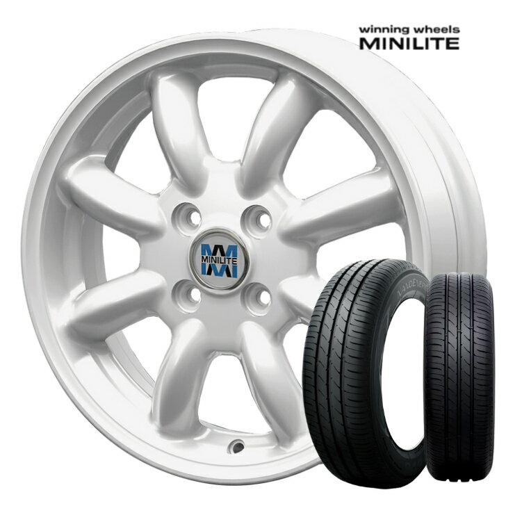 15×4.5J インセット +45 4-100 ホイール 4本MINILITE ミニライト KIT KOSEI ホワイト 白トーヨー ナノエナジー3 165/55R15 タイヤ 4本オッティ ekワゴン ワゴンR トッポ ライフ ミラ ムーブ