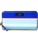 ケイトスペード 財布 katespade デイケイション ネダ ボーダー プリント ジップ アラウンド 長財布 マルチ 1182【ブランド 新品 送料無料 誕生日 プレゼント 正規 人気 レディース 安心 保証 包装 即日発送 代引無料 】