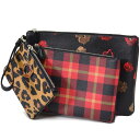 コーチ バッグ COACH コーティング キャンパス チェック アニマル フローラル ポーチセット リストレット マルチポーチ ミニ ハンド クラッチバッグマルチ 55690【ブランド 新品 送料無料 誕生日 プレゼント 正規 人気 レディース 安心 保証 ギフト】