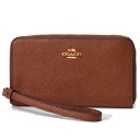 コーチ 財布 COACH クロスグレイン レザー ジップ フォン iPhone スマホ ウォレット リストレット 財布 サドル2 58053【ブランド 新品 送料無料 誕生日 プレゼント 正規 人気 レディース 安心 保証 ギフト 10倍 OUTLET 包装 即日発送】