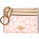 コーチ コインケース COACH コーティングキャンバス スムースレザー 花柄 フローラル プリント キーリング付き ミニ スキニー IDケース コインケース ピンクマルチカラー CA784【ブランド 新品 送料無料 正規 人気 安心 保証 10倍 アウトレット OUTLET 即日発送 代引無料 】