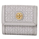 トリーバーチ 財布 TORY BURCH エンボスド レザー 三つ折り ミディアム財布 ライトグレー 34031【ブランド 新品 送料無料 誕生日 記念日 お祝い プレゼント 正規 激安 レディース セール SALE 包装 即日発送 代引無料 通販】