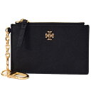 トリーバーチ 小物 TORY BURCH サフィアーノレザー エマーソン キーリング付 定期入れ カードケース ブラック 63977【ブランド 新品 送料無料 誕生日 記念日 お祝い プレゼント 正規 人気 レディース 安心 保証 ギフト 10倍 OUTLET 包装 即日発送 代引無料】