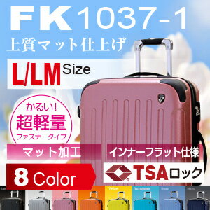 スーツケース　世界基準施錠TSA搭載・大型 7〜14日用に最適Fk1037-1L/LMサイズ　激安　ファスナー開閉タイプ10P04Aug13フレームを無くし軽量化に成功！表面のマットラフ加工はキズが目立ちません！