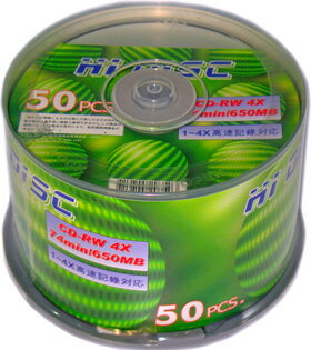 【返品交換不可】HIDISC CD-RW 650MB 50枚 繰り返し記録用 HD CDR…...:flashstore:10000615