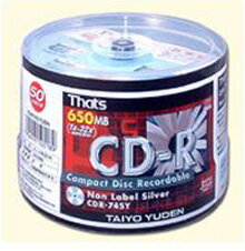 太陽誘電 CD-R 32倍速　50枚　シルバー無地レーベル CDR74SYSBN*...:flashstore:10000912