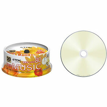 【お取り寄せ】TDK 音楽用CD-R Dear MUSIC パールカラー・ディスク 20枚 プリンタブル CD-RDE80PPX20PN※お取り寄せの為お時間をいただきます。