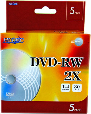 【売り切り御免！☆在庫限り】【返品交換不可】MR.DATA 8cm アナログ録画用DVD-RW 30min/1.4GB、2倍速　5枚_Outlet