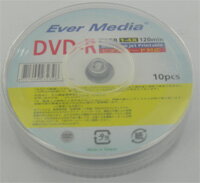 【返品交換不可】EVER MEDIA アナログ録画用DVD-R 120分 4倍速対応 10枚 EV DVD-R120_Outlet