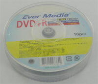 【返品交換不可】EVER MEDIA アナログ録画用DVD+R 120分 4倍速対応 10枚 EV DVD+R120 4X PW10PS_Outlet