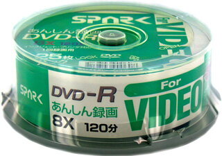 【返品交換不可】SPARK アナログ録画用 DVD-R 120分 4.7GB 25枚 SP DVR120 8X WB25_akb2012