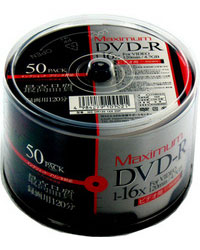 【最高品質】Maximum DVD-R 録画用　50枚ワイドプリンタブルMX DR120 16X 50P 定番人気激安セール！