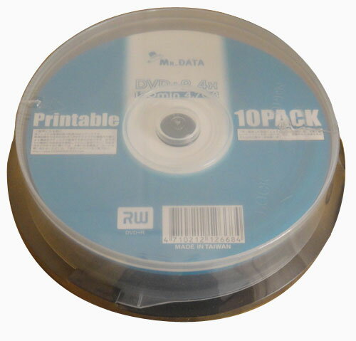 【返品交換不可】MR.DATA DVD+R 4倍速対応 10枚 スピンドル DVD+R4.7 4XPW 10PS_Outlet