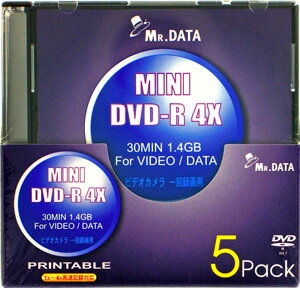 【返品交換不可】MR.DATA 8cm アナログ録画用DVD-R Mini DVD-R 4x 5枚_Outlet