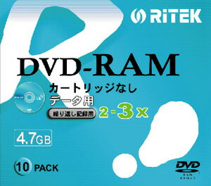 【返品交換不可】RITEK DVD-RAM データ用 4.7GB 10枚 D-RM3X10PB_Outlet