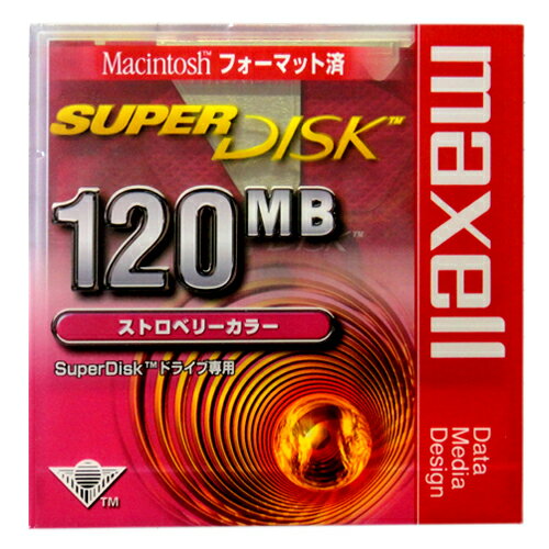 アウトレット品【1枚入り】マクセル SuperDisk（スーパーディスク）ストロベリーカラー 1枚 MACフォーマット　SD120.MAC.RE.B1P