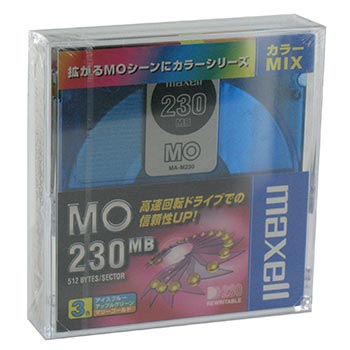 マクセル 3.5型 MOディスク 230MB 3枚 アンフォーマット maxell MA-M230(MIX) B3P