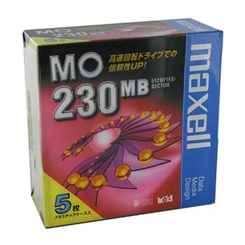 マクセル 3.5型 MOディスク 230MB 5枚 アンフォーマット maxell MA-M230 B5P