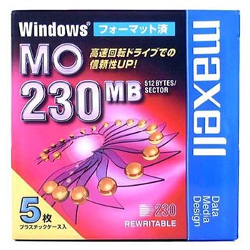 マクセル 3.5型 MOディスク 230MB 5枚 Windowsフォーマット済み MA-M230 WIN B5P