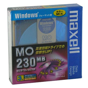 マクセル 3.5型 MOディスク 230MB 3枚 Windowsフォーマット済み MA-M230 WIN(MIX) B3P