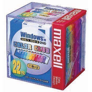 マクセル 3.5インチ フロッピーディスク Windows/MS-DOSフォーマット COLOR CLUB　Maxell MFHD18CC 22P