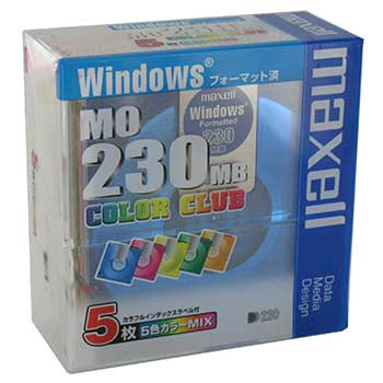 マクセル 3.5型 MOディスク 230MB 5枚 Windowsフォーマット済み MA-M230CC WIN 5P