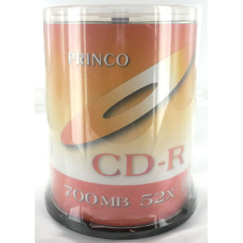 PRINCO CD-R 700MB 100枚スピンドル 52倍速対応 インクジェットプリンタ対応 PRNCD70WP52X100P