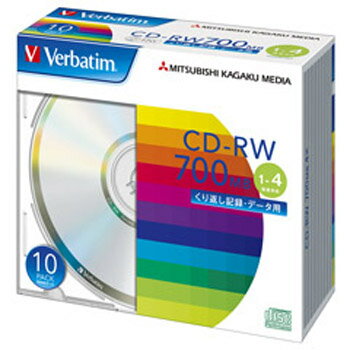 【お取り寄せ】Verbatim データ用CD-RW 700MB 4倍速 10枚 シルバーレーベル バーベイタム SW80QU10V1 三菱