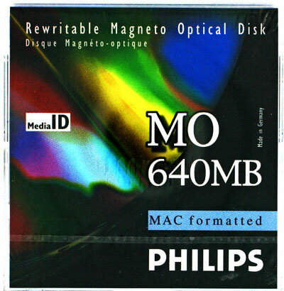 PHILIPS 34P-M 1枚(640MB Mac ) 3.5インチMOディスク Macintoshフォーマット済生産終了在庫限り！