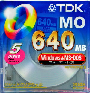 【生産中止商品】TDKの640MB MO（Windows & MS-DOSフォーマット）MO-R640DX5PA