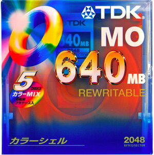 【生産中止商品】【レアアイテム】TDKのMO(640MB)5枚セット！（カラーMIX）MO-R640X5PMA